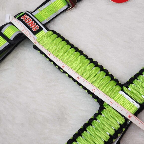NEW! Medium KONG On the Go Green Black Adjustable Braided Reflective Dog Harness - Picture 9 of 12